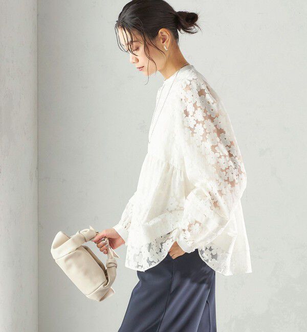 SHIPS for women「〈手洗い可能〉IPEKER オパール 加工 ブラウス（セレモニー対応可）」|シャツ・ブラウス|