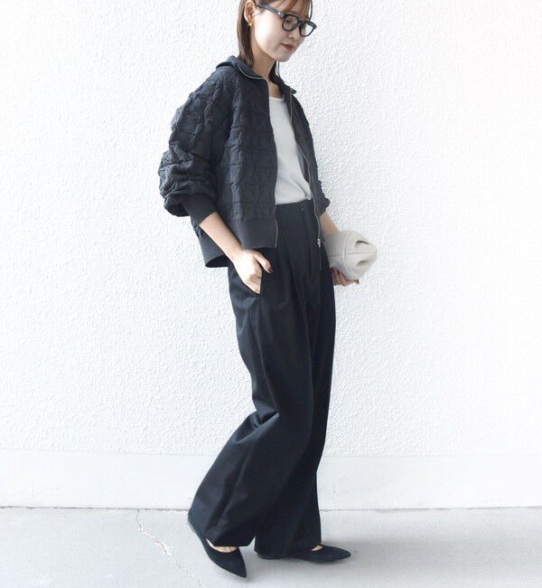 SHIPS for women「【WEB限定】〈手洗い可能〉フラワー ジャカード ジップ カーディガン」|カーディガン|