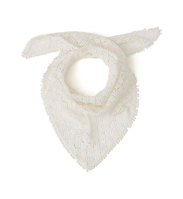 SHIPS for women「【SHIPS別注】BINDU: レース トライアングル スカーフ」|バンダナ・スカーフ|ホワイト