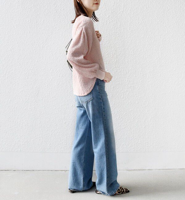 SHIPS for women「〈手洗い可能〉ランダム ブルーゼ 袖 タック プルオーバー」|Tシャツ・カットソー|