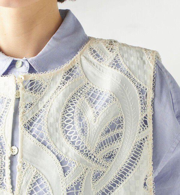 SHIPS for women「〈手洗い可能〉刺繍 スカラップ レース ノースリーブ プルオーバー」|ベスト・ジレ|