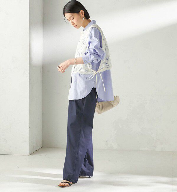 SHIPS for women「〈手洗い可能〉刺繍 スカラップ レース ノースリーブ プルオーバー」|ベスト・ジレ|