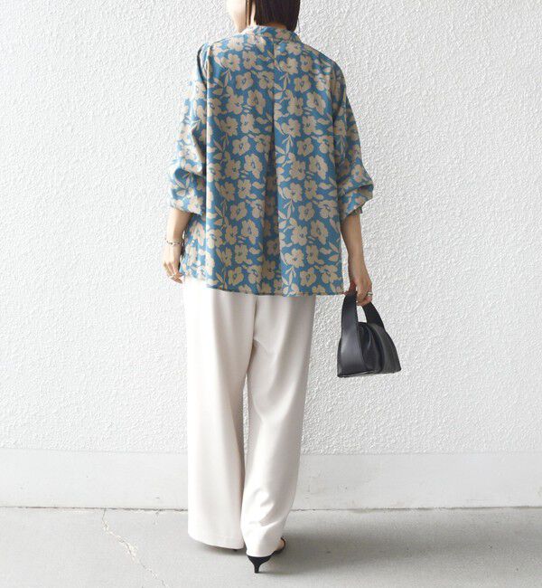 SHIPS for women「【WEB限定】〈手洗い可能〉ドット 花柄 袖 シャーリング ブラウス」|シャツ・ブラウス|