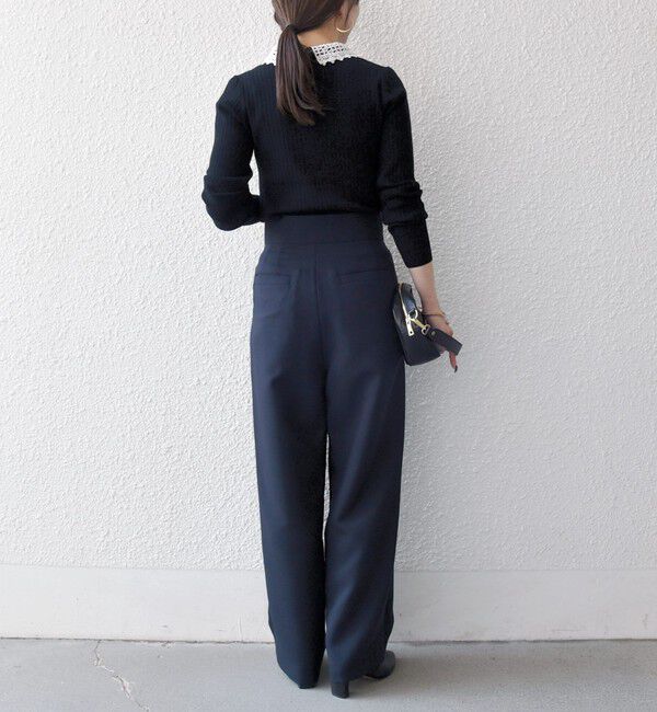 SHIPS any「《追加予約》SHIPS any:〈洗濯機可能〉ダブルクロス タック ストレート パンツ［NAVY BLUE］」|その他|