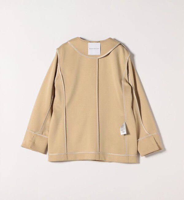 quaranciel「quaranciel:〈手洗い可能〉ジャージー ゴールドボタン クルーネック ジャケット」|ノーカラージャケット|