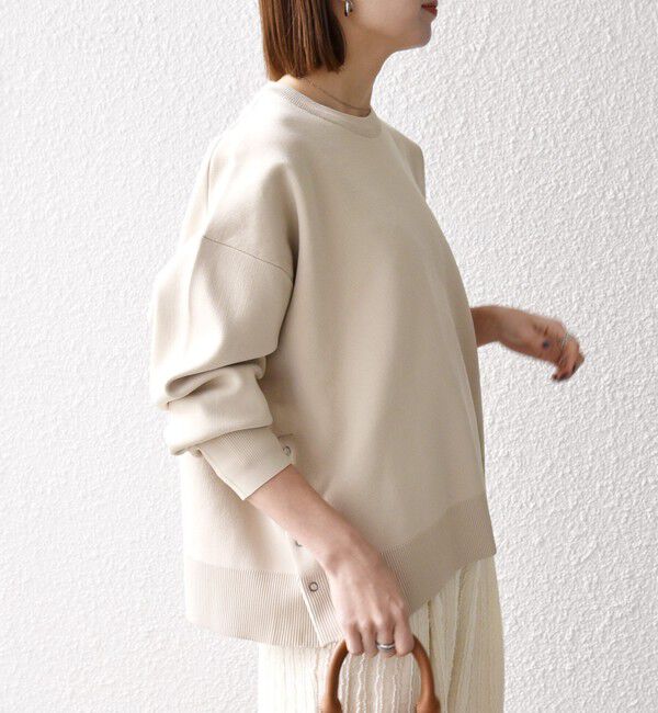 SHIPS any「SHIPS any:〈手洗い可能〉サイドスリット クルーネック ルーズ プルオーバー」|ニット・セーター|