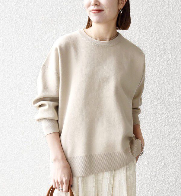 SHIPS any「SHIPS any:〈手洗い可能〉サイドスリット クルーネック ルーズ プルオーバー」|ニット・セーター|
