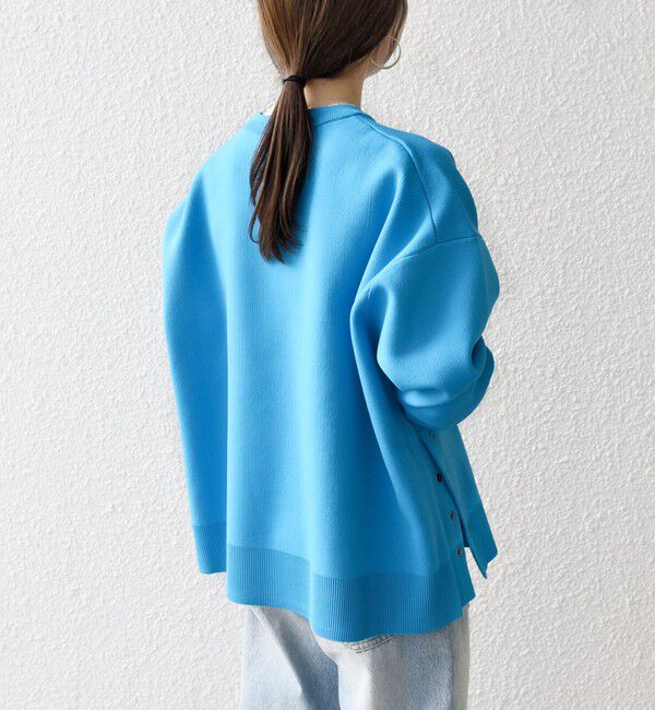 SHIPS any「SHIPS any:〈手洗い可能〉サイドスリット クルーネック ルーズ プルオーバー」|ニット・セーター|