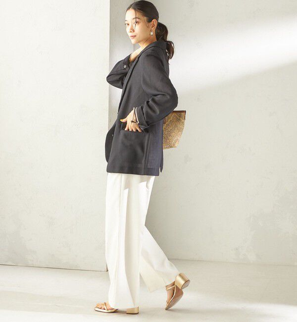 SHIPS for women「〈吸水速乾・手洗い可能〉麻調 ドンゴロス 2釦 ジャケット」|テーラードジャケット|