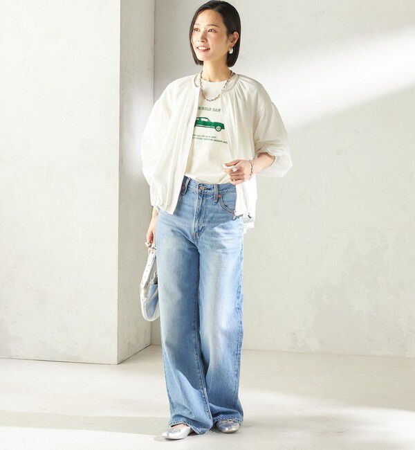 SHIPS for women「〈接触冷感 / 撥水加工〉TEXBRID(R) タフタ ギャザー 羽織 ブルゾン」|ブルゾン・スタジャン|