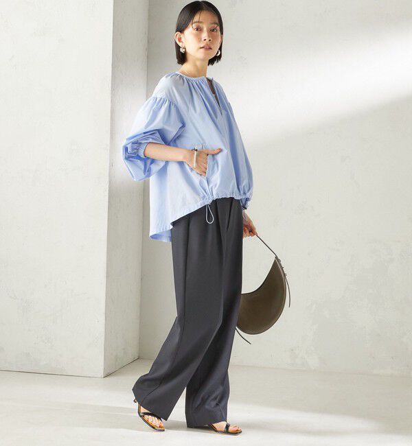 SHIPS for women「〈接触冷感 / 撥水加工〉TEXBRID(R) タフタ ギャザー 羽織 ブルゾン」|ブルゾン・スタジャン|