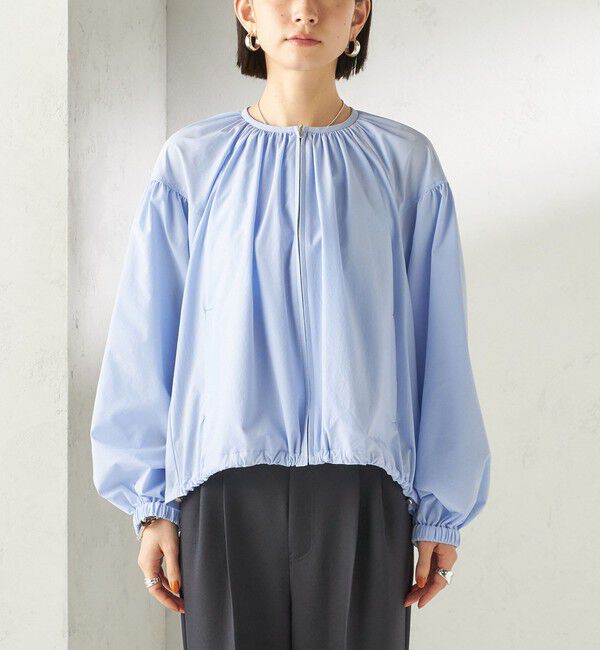 SHIPS for women「〈接触冷感 / 撥水加工〉TEXBRID(R) タフタ ギャザー 羽織 ブルゾン」|ブルゾン・スタジャン|