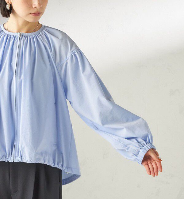 SHIPS for women「〈接触冷感 / 撥水加工〉TEXBRID(R) タフタ ギャザー 羽織 ブルゾン」|ブルゾン・スタジャン|