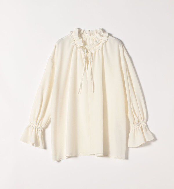 quaranciel「quaranciel:〈洗濯機可能〉フリルカラー リボン ギャザースリーブ ブラウス」|シャツ・ブラウス|