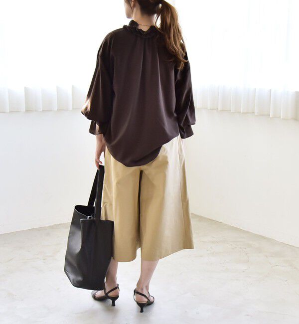 quaranciel「quaranciel:〈洗濯機可能〉フリルカラー リボン ギャザースリーブ ブラウス」|シャツ・ブラウス|