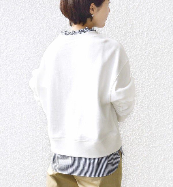 SHIPS for women「【WEB限定】〈手洗い可能〉ブラウス コンビ スウェット プルオーバー」|スウェット・ジャージ|