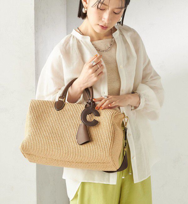 SHIPS for women「《追加予約》【WEB限定】George Cinq:イニシャル チャーム（ブラウン）」|チャーム・キーホルダー|