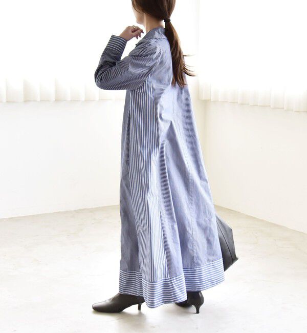 quaranciel「quaranciel:〈洗濯機可能〉ビッグカラー Aライン シャツ ワンピース」|ワンピース|