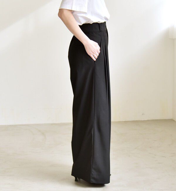 quaranciel「quaranciel:〈洗濯機可能〉ハイウエスト ワイド 2タック パンツ」|その他|