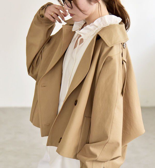 quaranciel「《一部追加予約》quaranciel: ドルマンスリーブ ショート トレンチ コート」|トレンチコート|