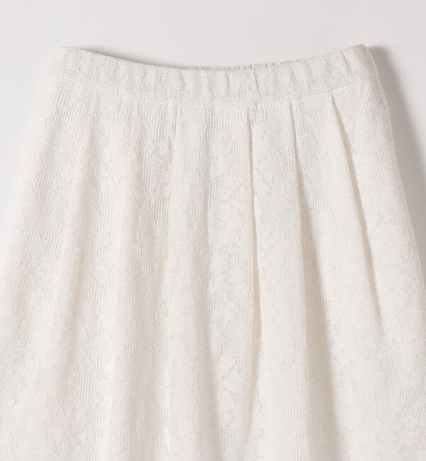 SHIPS any「《追加予約》SHIPS any:〈手洗い可能〉フラワー メッシュ レース タック セミフレア スカート」|スカート|