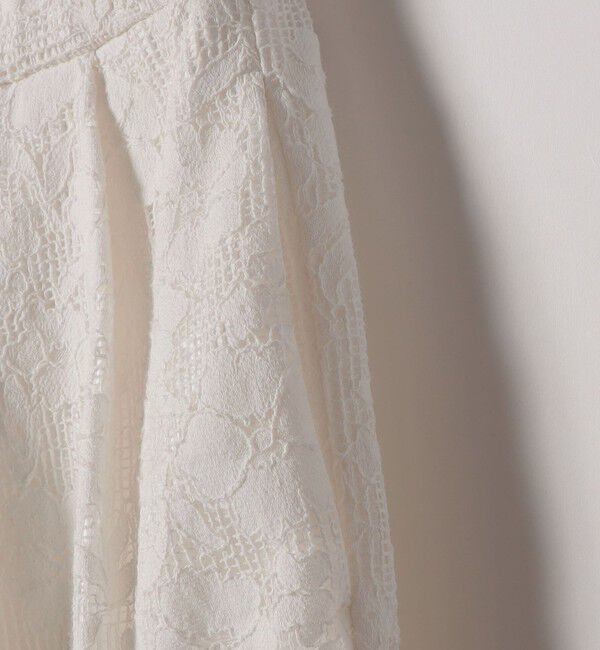 SHIPS any「《追加予約》SHIPS any:〈手洗い可能〉フラワー メッシュ レース タック セミフレア スカート」|スカート|