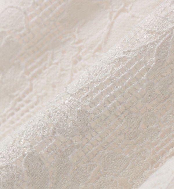 SHIPS any「《追加予約》SHIPS any:〈手洗い可能〉フラワー メッシュ レース タック セミフレア スカート」|スカート|