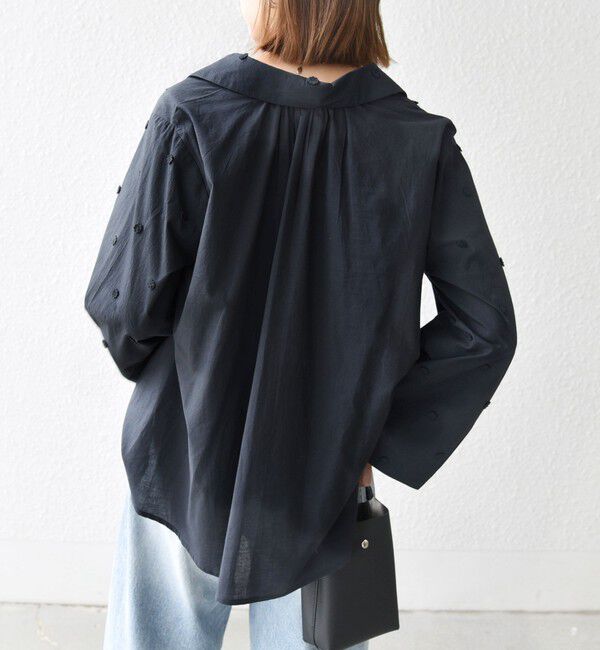 SHIPS any「SHIPS any:〈洗濯機可能〉フラワー モチーフ Aライン スキッパー シャツ ブラウス」|シャツ・ブラウス|