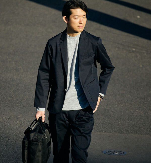 SHIPS「【WEB限定】SHIPS:〈洗濯機可能〉サテンストレッチ セットアップ」|スーツ|ネイビー