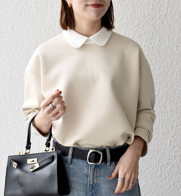 SHIPS any「SHIPS any:〈洗濯機可能〉ダンボール バイカラー プルオーバー」|Tシャツ・カットソー|