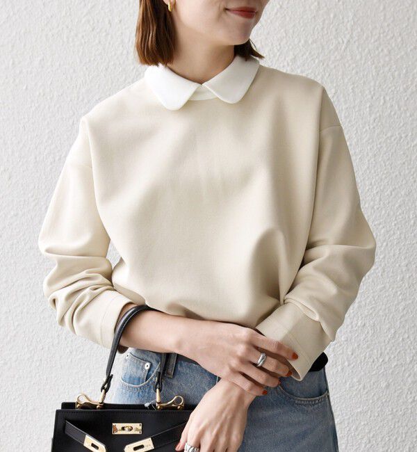 SHIPS any「SHIPS any:〈洗濯機可能〉ダンボール バイカラー プルオーバー」|Tシャツ・カットソー|