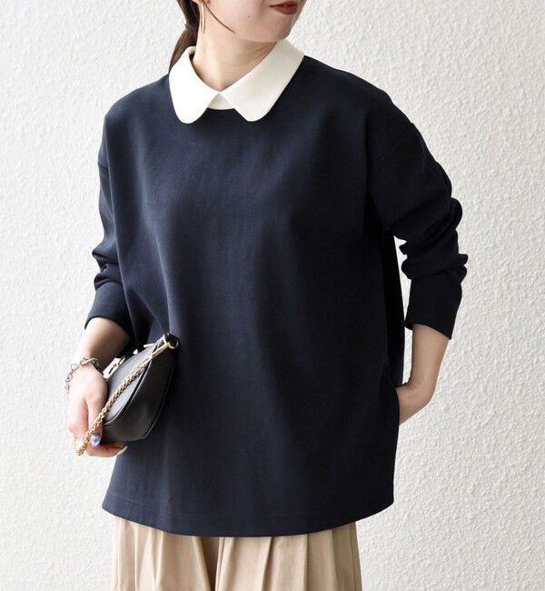 SHIPS any「SHIPS any:〈洗濯機可能〉ダンボール バイカラー プルオーバー」|Tシャツ・カットソー|