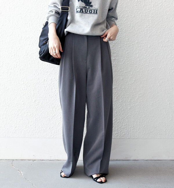 SHIPS any「《一部追加予約》SHIPS any:〈手洗い可能〉2タック ワイド パンツ」|スラックス|