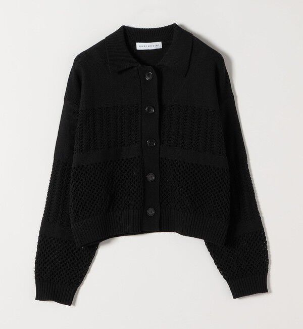 quaranciel「quaranciel:〈手洗い可能〉透かし編み 襟付き ニット カーディガン」|カーディガン|