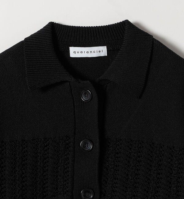 quaranciel「quaranciel:〈手洗い可能〉透かし編み 襟付き ニット カーディガン」|カーディガン|