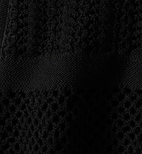 quaranciel「quaranciel:〈手洗い可能〉透かし編み 襟付き ニット カーディガン」|カーディガン|