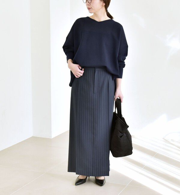 quaranciel「quaranciel:〈洗濯機可能〉ベルトデザイン Iライン スラックス スカート」|スカート|