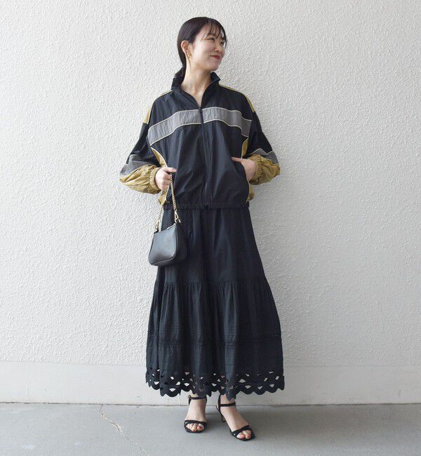 SHIPS any「SHIPS any:〈洗濯機可能〉ナイロン スタンドカラー 配色 ジップ ブルゾン」|ブルゾン・スタジャン|