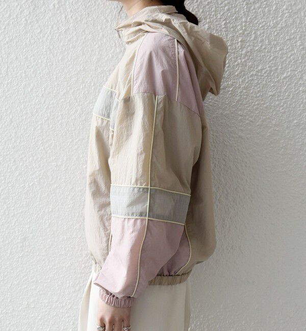 SHIPS any「SHIPS any:〈洗濯機可能〉ナイロン スタンドカラー 配色 ジップ ブルゾン」|ブルゾン・スタジャン|