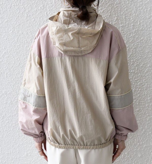 SHIPS any「SHIPS any:〈洗濯機可能〉ナイロン スタンドカラー 配色 ジップ ブルゾン」|ブルゾン・スタジャン|