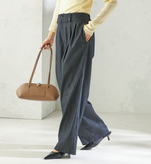 SHIPS for women「〈手洗い可能〉ヴィンテージ ライク デニム タック パンツ」|その他|