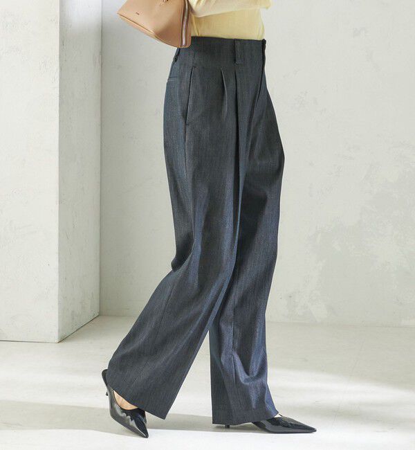 SHIPS for women「〈手洗い可能〉ヴィンテージ ライク デニム タック パンツ」|その他|