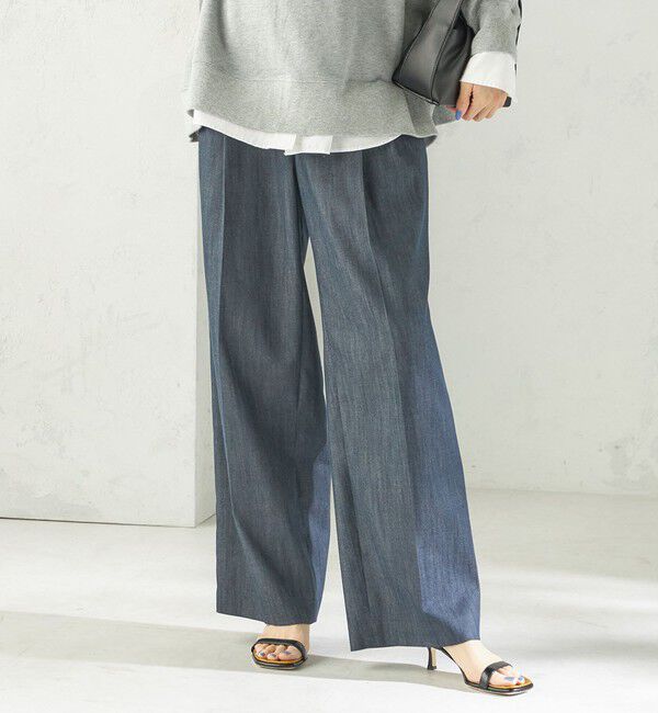 SHIPS for women「〈手洗い可能〉ヴィンテージ ライク デニム タック パンツ」|その他|