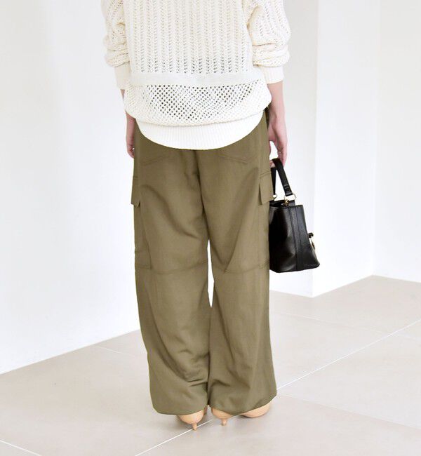quaranciel「quaranciel:〈洗濯機可能〉ツイル ワイド イージー カーゴ パンツ」|カーゴ|