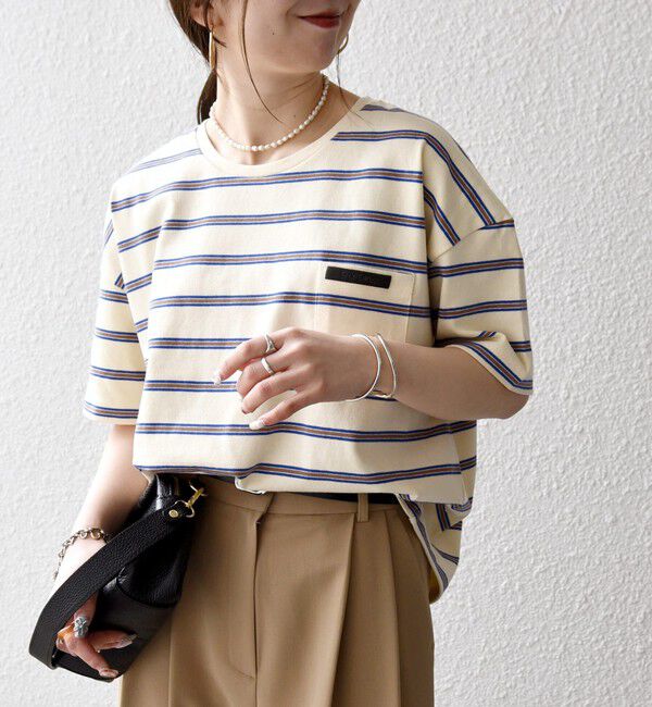 SHIPS any「SHIPS any:〈洗濯機可能〉マルチボーダー ワイド TEE」|Tシャツ・カットソー|