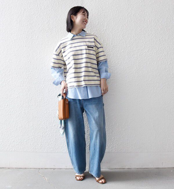 SHIPS any「SHIPS any:〈洗濯機可能〉マルチボーダー ワイド TEE」|Tシャツ・カットソー|