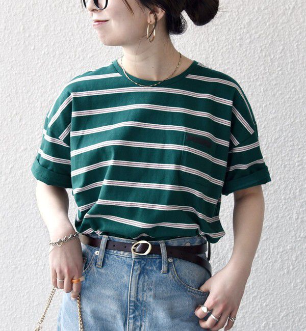 SHIPS any「SHIPS any:〈洗濯機可能〉マルチボーダー ワイド TEE」|Tシャツ・カットソー|