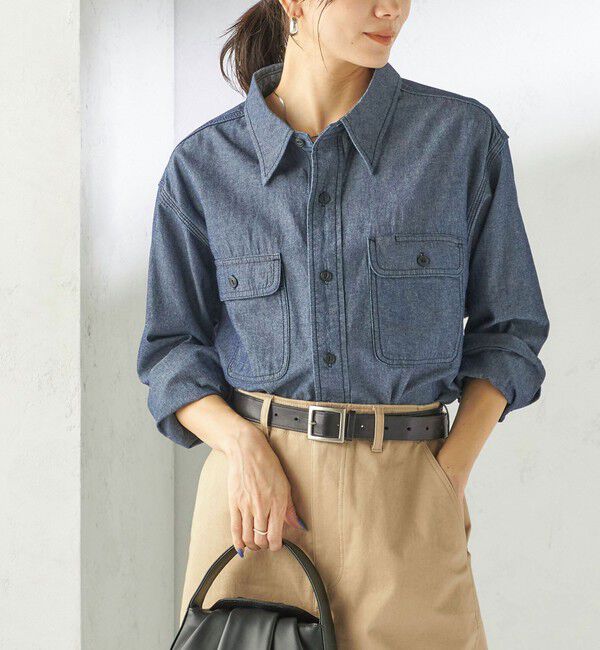 SHIPS for women「NINE CASE:〈洗濯機可能〉シャンブレー シャツ」|シャツ・ブラウス|ブルー