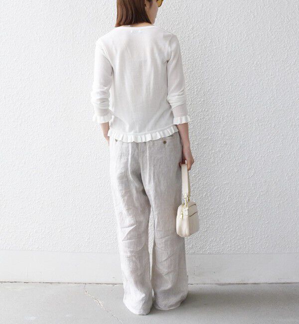 SHIPS any「SHIPS any:〈手洗い可能〉コットン ミックス シアー フリル カーディガン」|カーディガン|