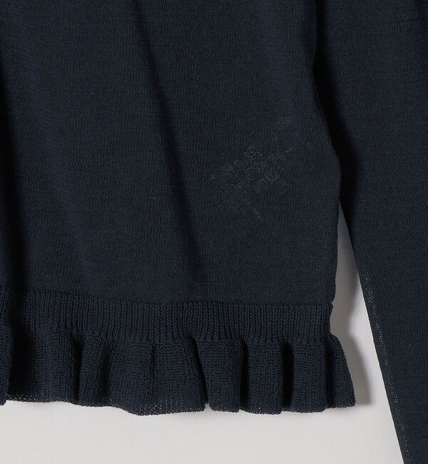 SHIPS any「SHIPS any:〈手洗い可能〉コットン ミックス シアー フリル カーディガン」|カーディガン|